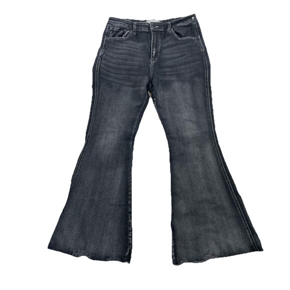KanCan Women Jeans Black Super Flare High Rise Jean Size 30 x 28" Inseam 2-0 - Picture 1 of 9